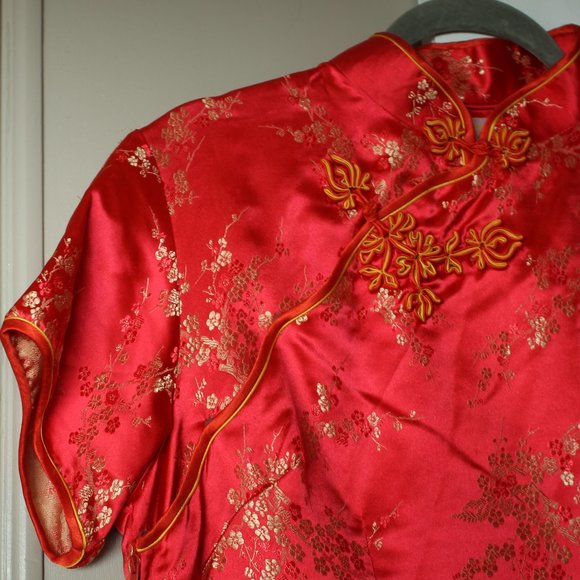 Golden Dragon Dresses & Skirts - Authentic Vintage Chinese Maxi Evening Dress - Silk